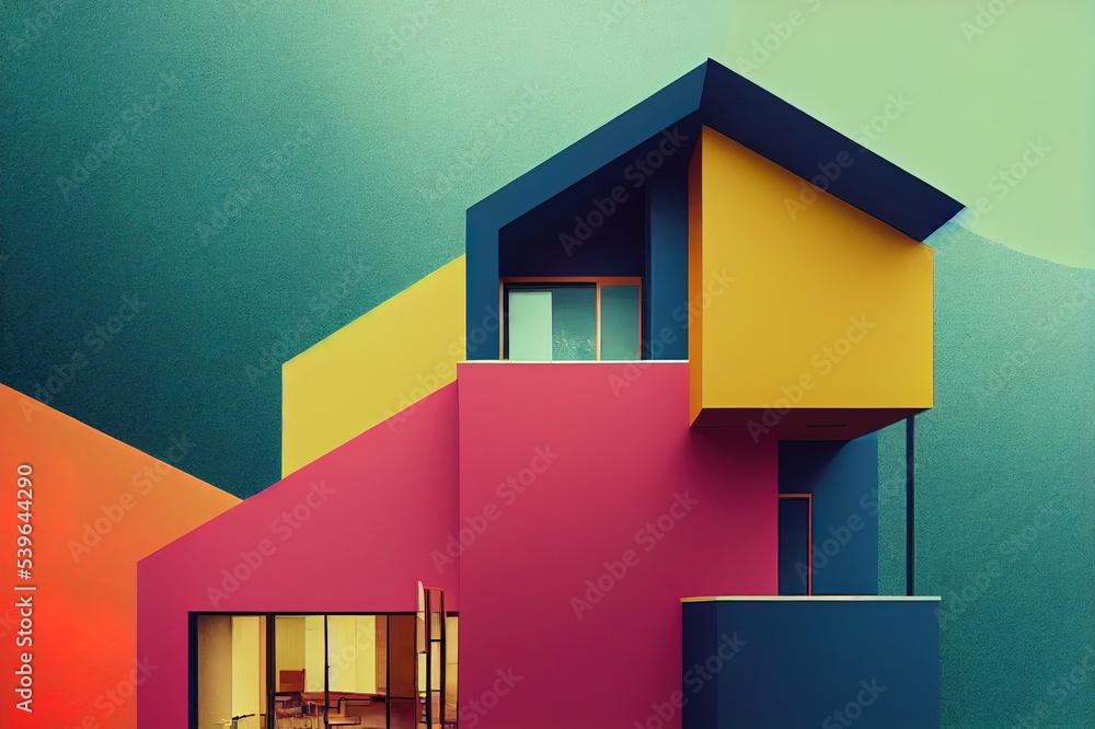Poster house project with color scheme