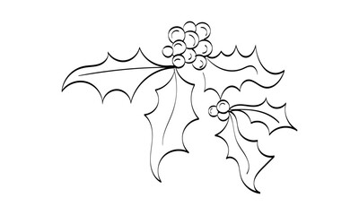 Vintage Holiday Icon. Hand Drawn outline Christmas Illustration. Vector element for Christmas Design