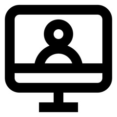 Icon Video Call With Style Outline