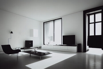 Fototapeta na wymiar Minimal white living room