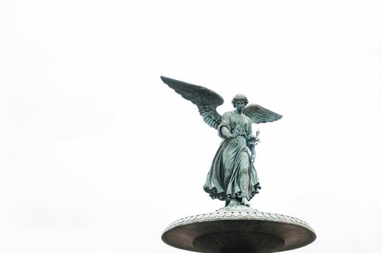 Bethesda Fountain with Angel of the Waters Sculpture, close-up