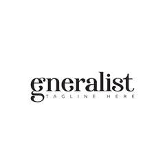 Generalist Hand drawn calligraphy style. Black and white
