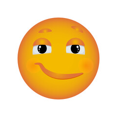 Emoticon with a displeased smile, Emoji reaction to messages for social networks. Vector smiley.