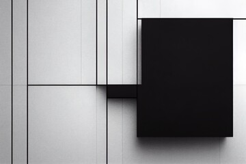 Wall, frame mock up in dark minimalist interior close up, 3d render