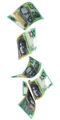 100 Australian Dollars Arranged Vartically