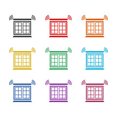 Glass break Detector icon isolated on white background. Set icons colorful