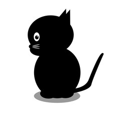 Cat silhouette on white background,Felis catus Cute, Vector illustration
