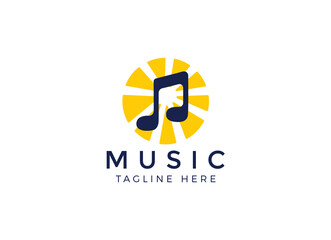 Simple Music and audio wave logo design template.