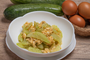 Stir Fried Cucumber with Egg.Thai food