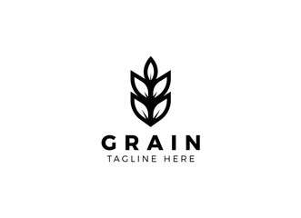 Fototapeta na wymiar simple wheat / grain vector icon logo design
