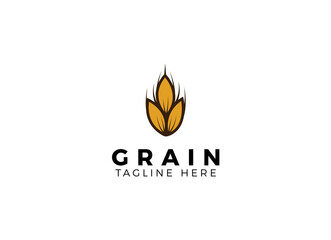 simple wheat / grain vector icon logo design