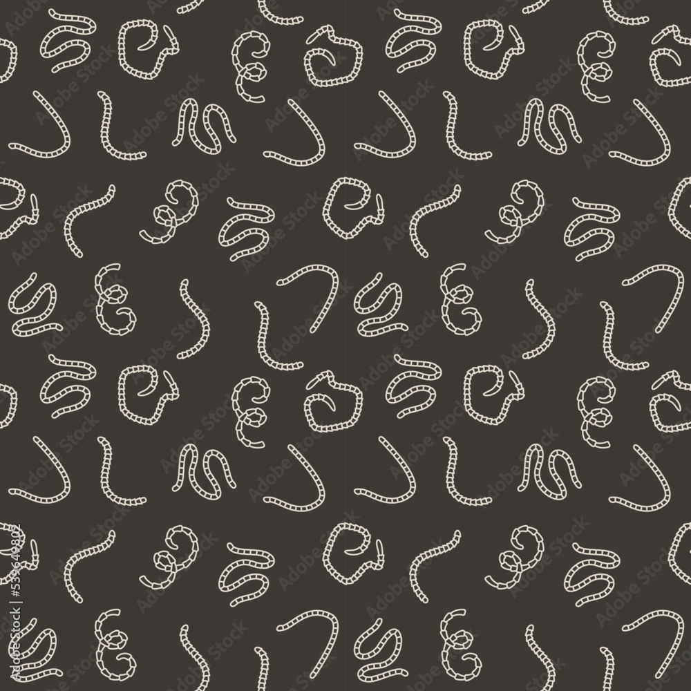 Poster segmented worms and tapeworms vector concept seamless pattern
