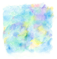 カラフルで滲みが美しいブルー系の水彩画の背景素材