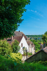 Street view of old village Provins in France