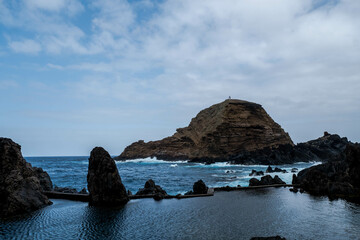 Porto Muniz and its swimming pools on a rough day