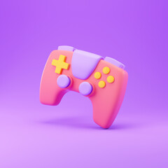 Cartoon style Gamepad 3d rendering illustration.