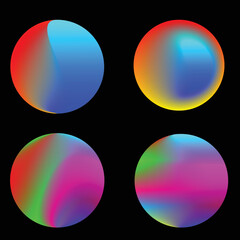 Vector Illustration . Colorful circle .Liquid gradient  Logo . Design element . Abstract Geometric shape .