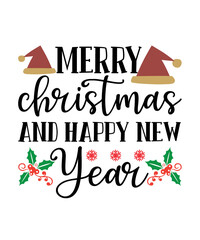 merry christmas and happy new year svg