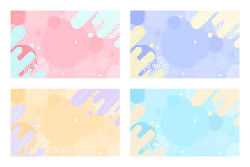 カラフル　幾何学 背景 図形　セット