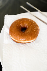 donuts with chocolate and nuts