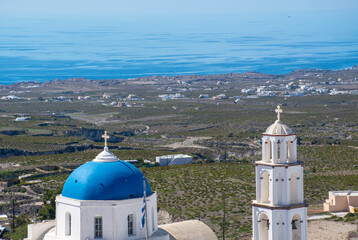 View of Santorini from pyros above church - 539651276