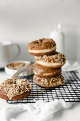 donuts with chocolate and nuts