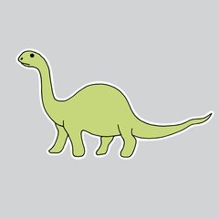 Vector hand drawn dinosaur sticker.