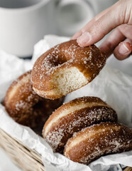 donuts with chocolate and nuts