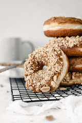 donuts with chocolate and nuts