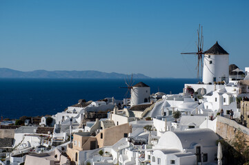 City Scape Oia with windmills