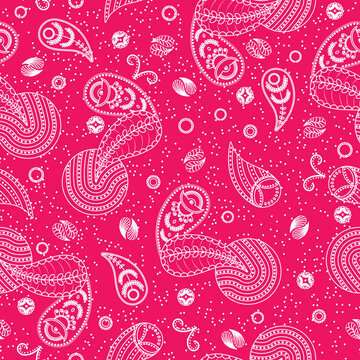 Seamless pattern with ornament. Bandana print. Scarf or kerchief square pattern