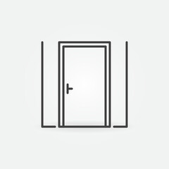Closed Internal Door linear vector concept icon