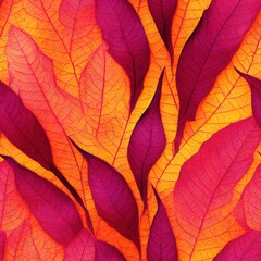 Colorful leaves seamless pattern