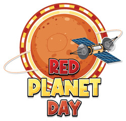 Red planet day poster template