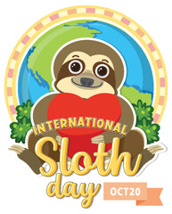 International sloth day banner concept vector