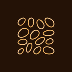 Helminth Eggs vector concept yellow outline icon or symbol
