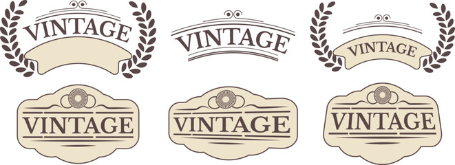 set of vintage labels