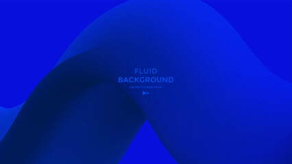 Blue Abstract fluid wave. Modern poster with gradient 3d flow shape. Innovation background design for cover, landing page.
