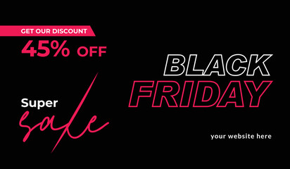 Black Friday Super Sale Banner or Poster Vector Design