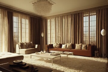 Interior of luxury and beautiful living room