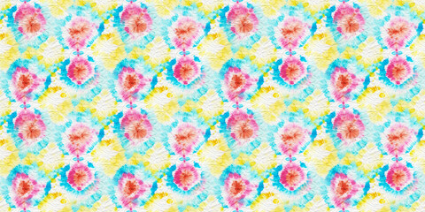 Blue Psychedelic Kaleidoscope. Seamless. Tiedye