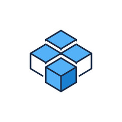 Block Chain vector concept creative icon - Cryptocurrency blue sign