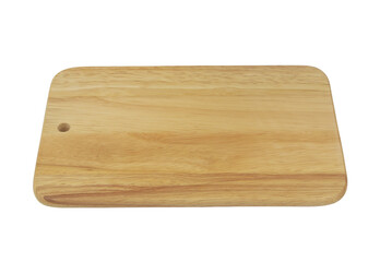 Wooden cutting board isolated on white background.