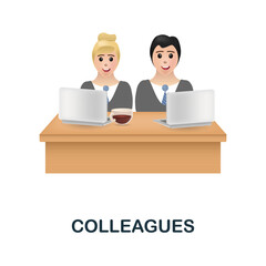 Colleagues icon. 3d illustration from discussion collection. Creative Colleagues 3d icon for web design, templates, infographics and more