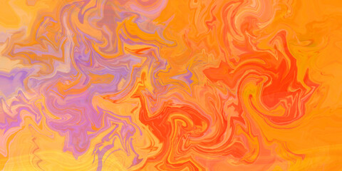 Fire flames on a red background with Luxurious colorful liquid marble surfaces design. Abstract color acrylic pours liquid marble surface design. Beautiful fluid abstract paint background.