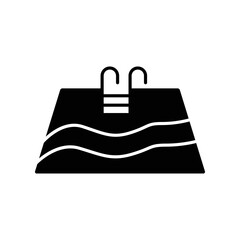 Swimming pool glyph icon illustration. icon related to holiday. Simple design editable
