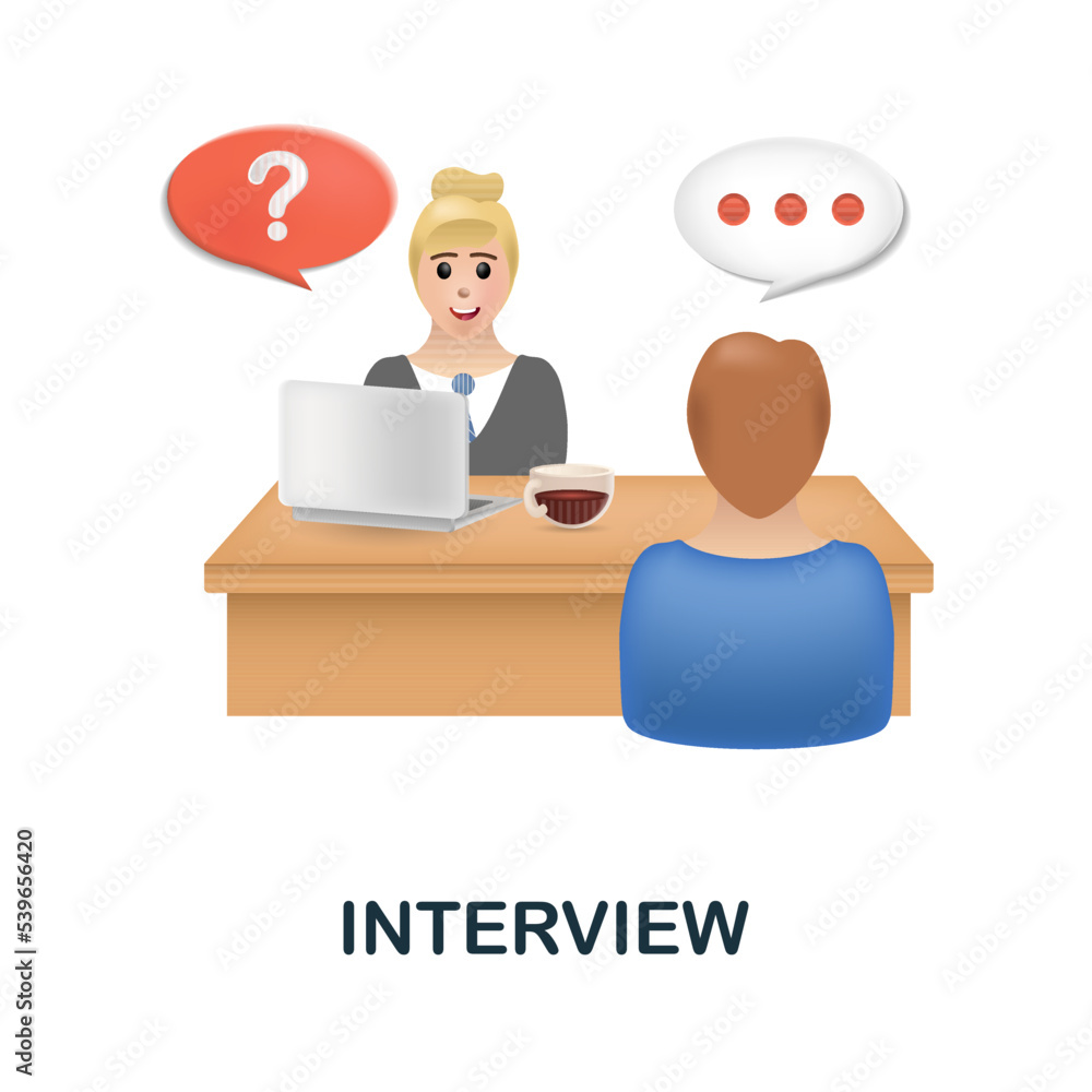 Poster interview icon. 3d illustration from discussion collection. creative interview 3d icon for web desig