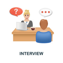 Interview icon. 3d illustration from discussion collection. Creative Interview 3d icon for web design, templates, infographics and more
