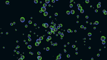 Nuclear waste bubbles. Beautiful optical abstract color bokeh in the darkness background.