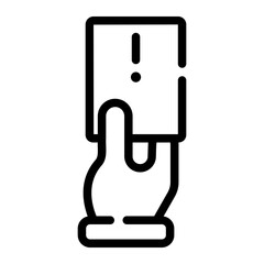 yellow card line icon
